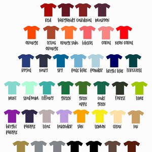 May include: A chart of solid vinyl colours for t-shirts. The colours are arranged in rows and columns, with the names of each colour listed below. The colours include hot pink, passion pink, bubblegum pink, light pink, pink, neon raspberry, red, burgundy, cardinal, maroon, orange, Texas orange, orange soda, hibiscus, coral, neon coral, royal, navy, sky, pale blue, powder, bright blue, turquoise, mint, seafoam, tiffany, green, green apple, cadet green, forest, lime, bright purple, purple, lilac, lavender, sun, lemon, cream, tan, gold, silver, grey, black, white, chocolate, and chestnut.