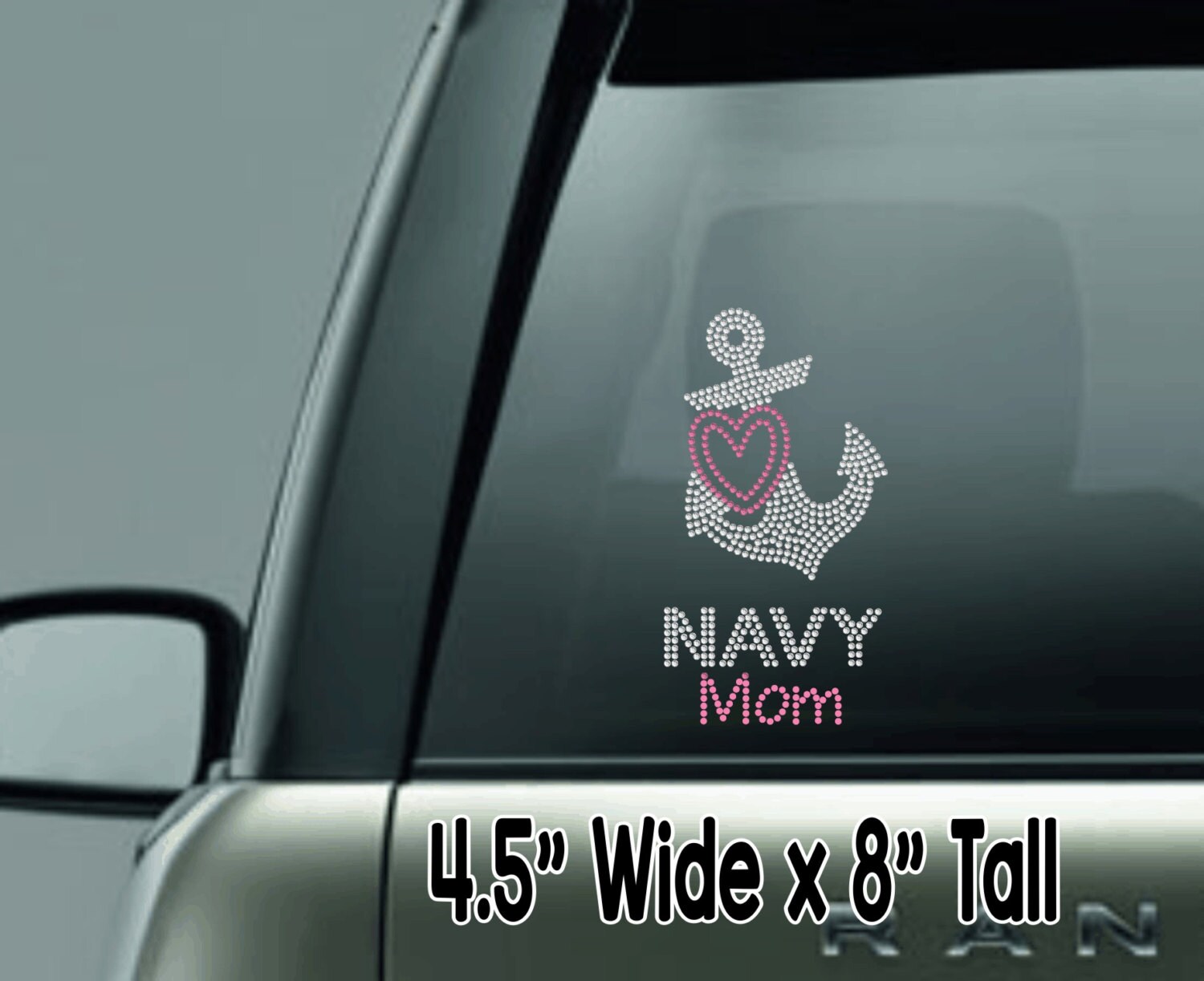 Military Rhinestone Logo Military Mom Rhinestone Decal - Patriotic - Navy - Armed Forces ...