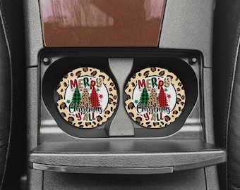 Julunderlägg till bil - Anpassad bildekor - Biltillbehör - Buffalo Rutig - Leopardmönster - God Jul Yall - Underlägg - Gåva
