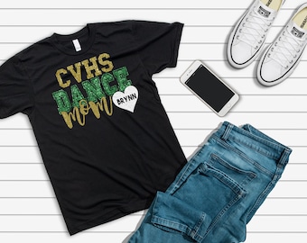 CVHS Dance Mom Shirt - Castro Valley High School - Dance Mom - Glitter Shirt - Ladies Clothing - Plus Size Available - Custom Shirt-