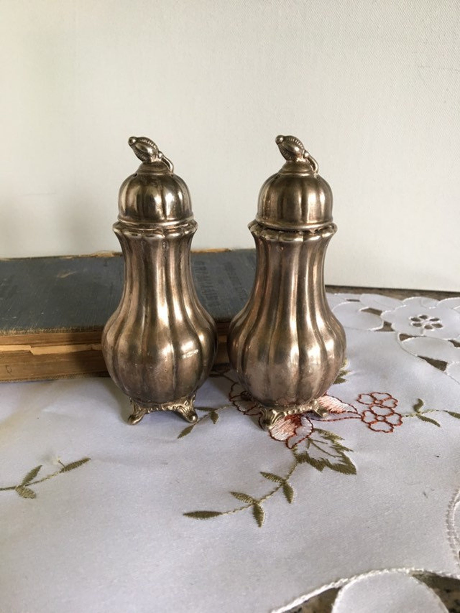 Antique Lead Ornate EP SilverPlated Lead Salt and Pepper Etsy