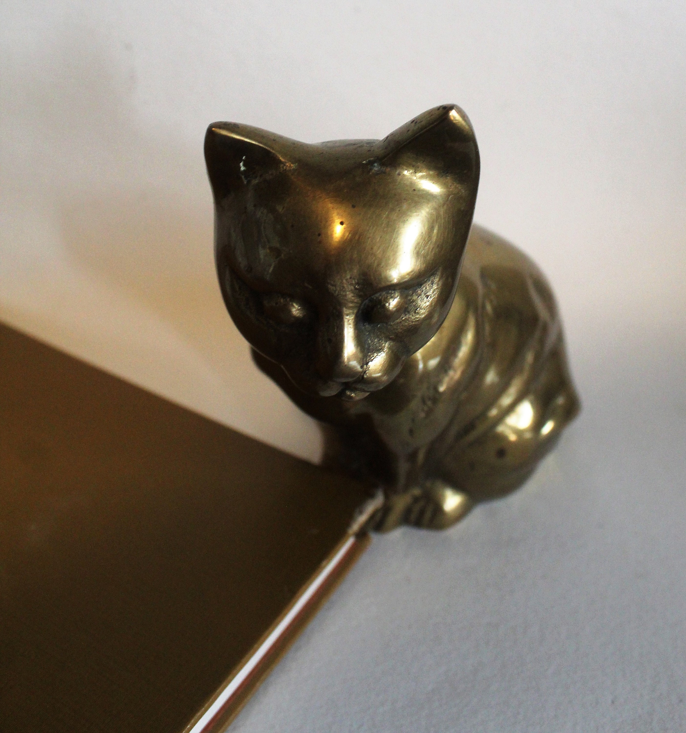 Brass Cat statue ornament Lucky kitten purrrfect kitty for the Etsy