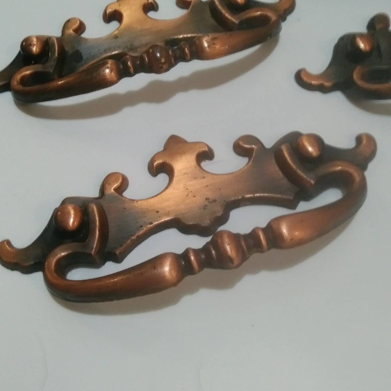 Victorian Copper Drawer Pull Set Of 4 Copper Drawer Pulls Etsy