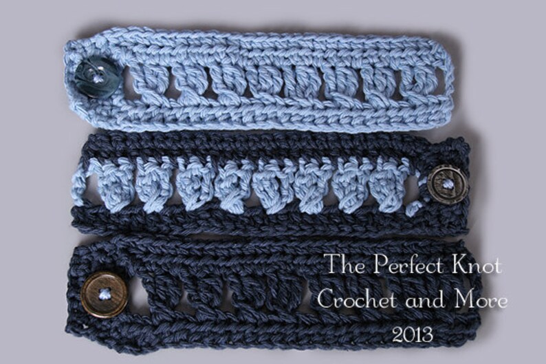 PDF Crochet Pattern File Criss-Cross Cuff Bracelet image 3