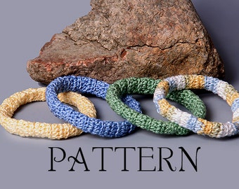 PDF PATTERN FILE - Super Easy Ridgy Bangle Crochet Bracelet Pattern
