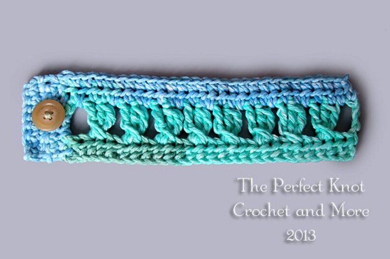 PDF Crochet Pattern File Criss-Cross Cuff Bracelet image 4