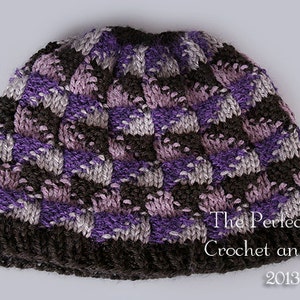PDF Knitting Pattern - Rochelle's Geometric Knit Hat Pattern