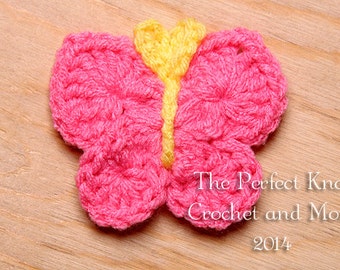 PDF Crochet Pattern File - Bitsy Butterfly Applique Pattern