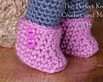PDF Crochet Pattern - My First Babies Doll Boots Accessory