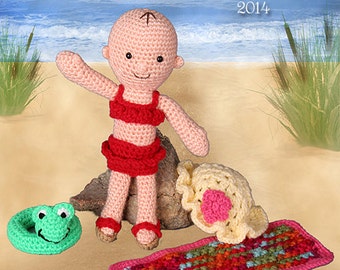 Crochet Baby Doll Beach Accessories Pattern (PDF)
