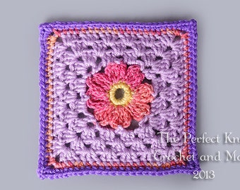 PDF Crochet Pattern File - Penelope's Petals 6 Inch Square