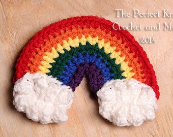 PDF Crochet Pattern - Rainbow Applique
