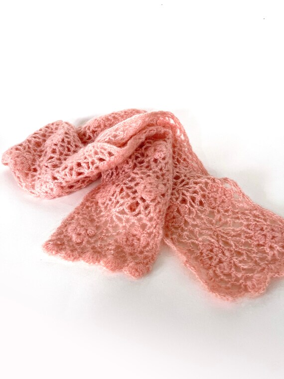 Pink, Long and Lucious Hand Crocheted Scarf