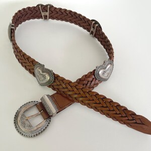 vintage Brighton レザー ベルト ハート コンチョ シルバー 29c18391d1f4c184ed271154b2ed93