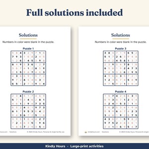 Large Print Medium Sudoku for Seniors, 50 Printable 9x9 Puzzles, One Per Page, Number Puzzles, Memory Care, Assisted Living, PDF image 4