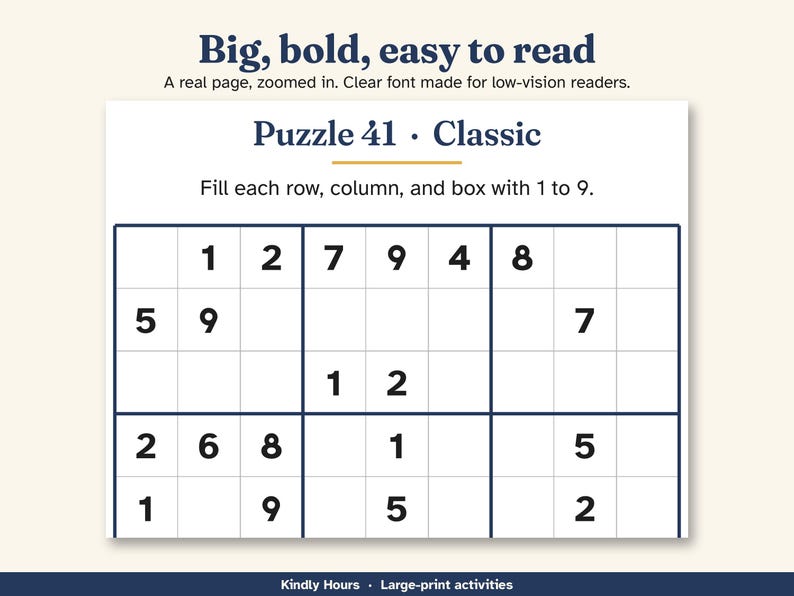 Large Print Easy Sudoku for Seniors, 100 Printable Puzzles, 6x6 and 9x9, Beginner Number Puzzles, Memory Care, Assisted Living, PDF immagine 2