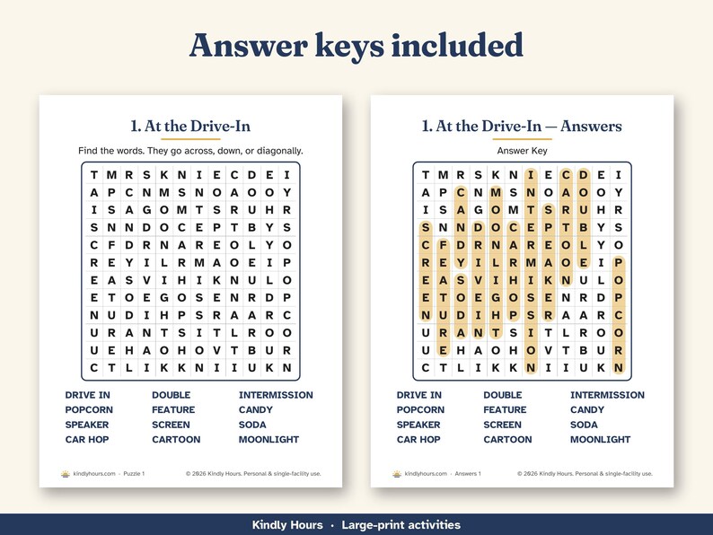 Large Print 1950s 60s Nostalgia Word Search for Seniors, 30 Printable Puzzles, Memory Care, Reminiscence Activity, Assisted Living image 4