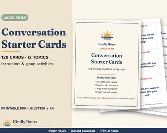 Gespreksstarters voor senioren, 120 vragen in grote letters