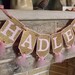 Custom Girl's Name Banner Embossed Pink and Gold Banner | Etsy