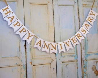 Happy anniversary banner | Etsy