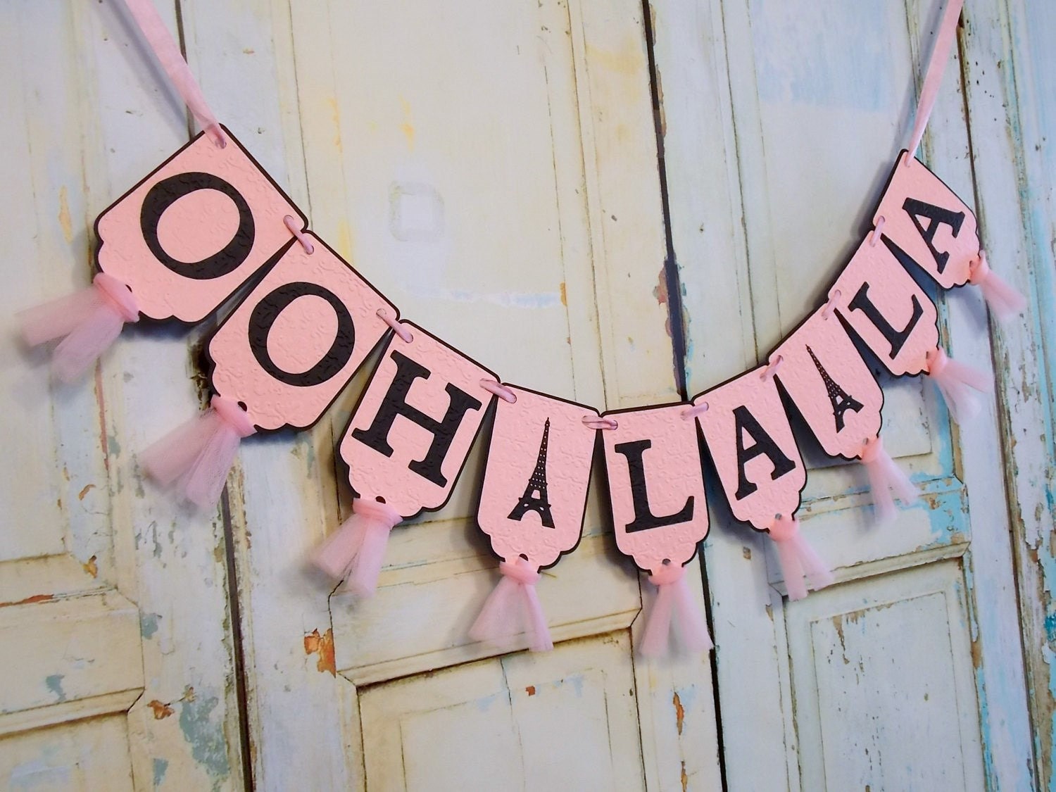 Ooh La La Banner With Eiffel Towers Pink and Black Baby - Etsy