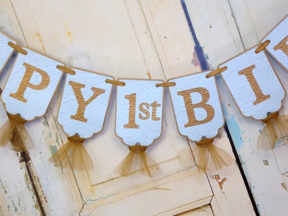 Happy 1st Birthday Banner Boys Name Banner Optional Baby Etsy