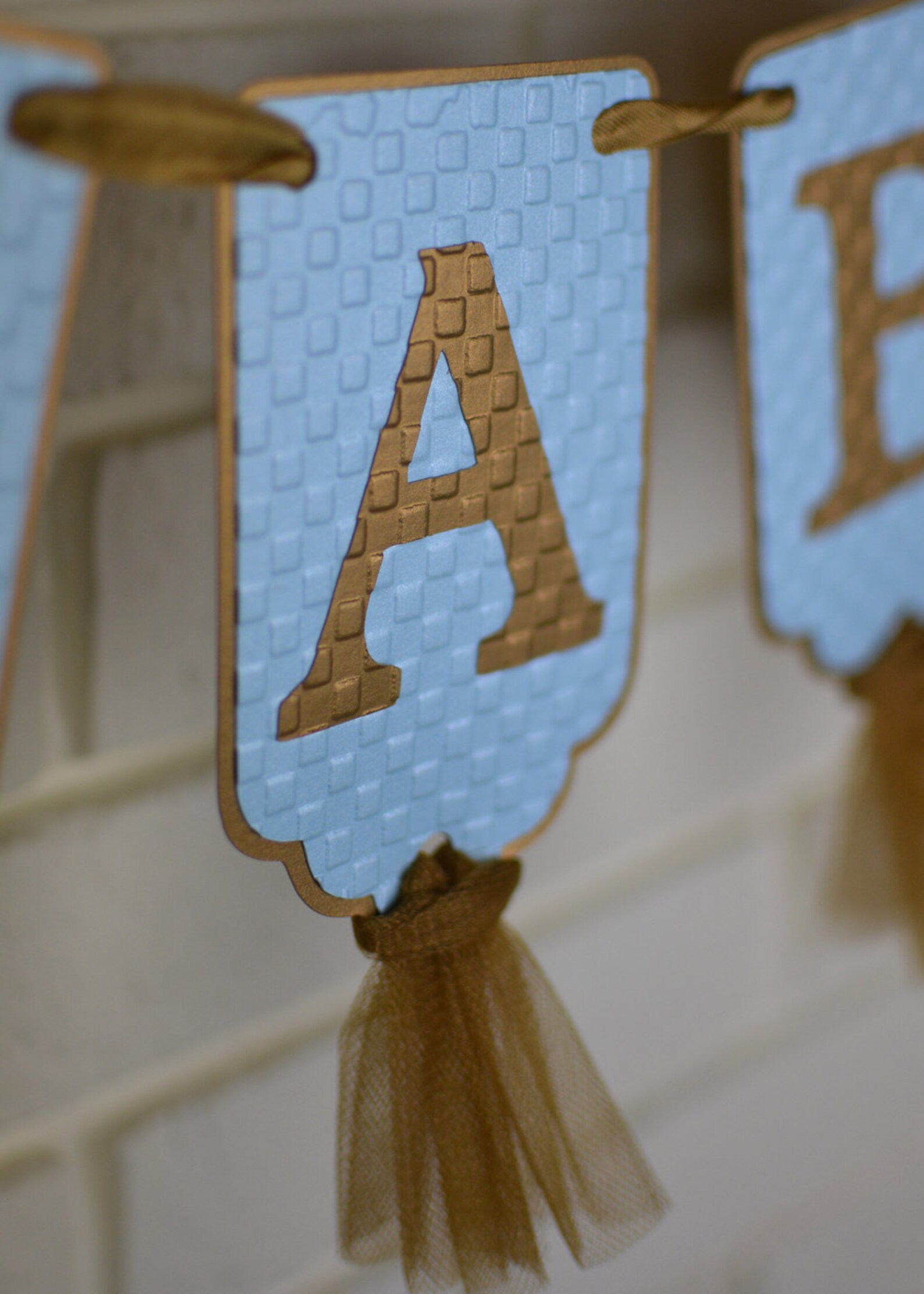 It's A Boy Banner Embossed Blue and Gold Banner With | Etsy
