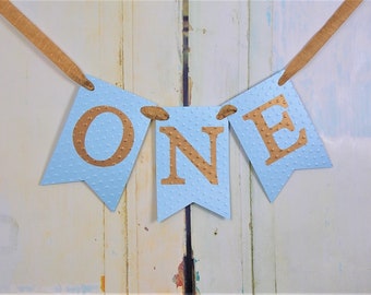 Boys One Banner, Blue and Gold Birthday Decoration, Cakesmash Decoration, Boys First Birthday Sign, Boys 1st Birthday Banner, Highchair Sign