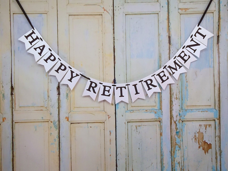 Custom Happy Retirement Banner, Name Optional, Personalized Happy Retirement Sign, Happy Retirement Party, Happy Retirement Decoration image 3