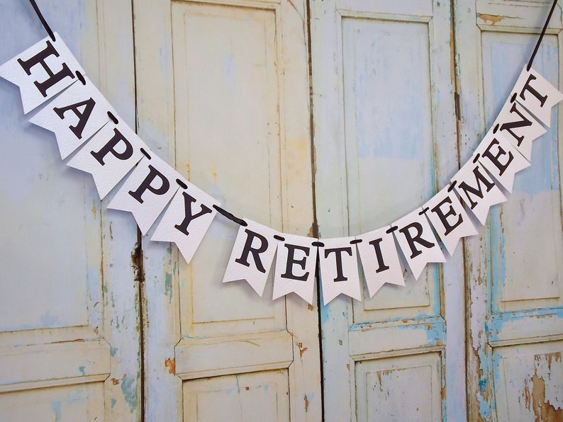 Custom Happy Retirement Banner, Name Optional, Personalized Happy Retirement Sign, Happy Retirement Party, Happy Retirement Decoration image 4