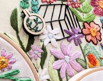 Mini Embroidery Hoop Needle Minder: Repurposed Vintage Cross Stitch