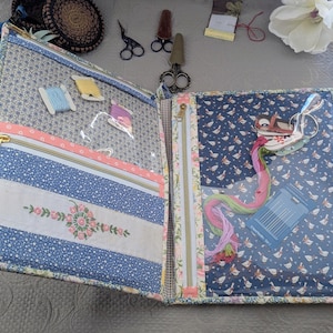 Floral Embroidered Table Cloth Project Keeper: Hand-Stitched Organizer