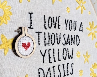 Mini Embroidery Hoop Needle Minder: Repurposed Vintage Cross Stitch