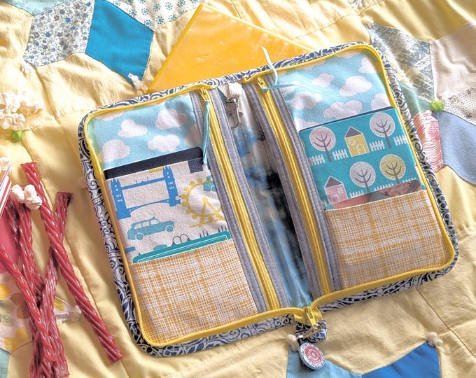 Upcycled VHS Travel Wallet: Mystery Movie Theme, Handmade Portfolio