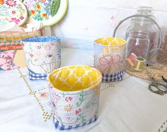 Vintage Embroidered Pint Jar Cozy: Sourdough Warmer, Thread Catcher