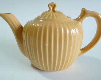 Antique Fraunfelter Peach Porcelain Teapot