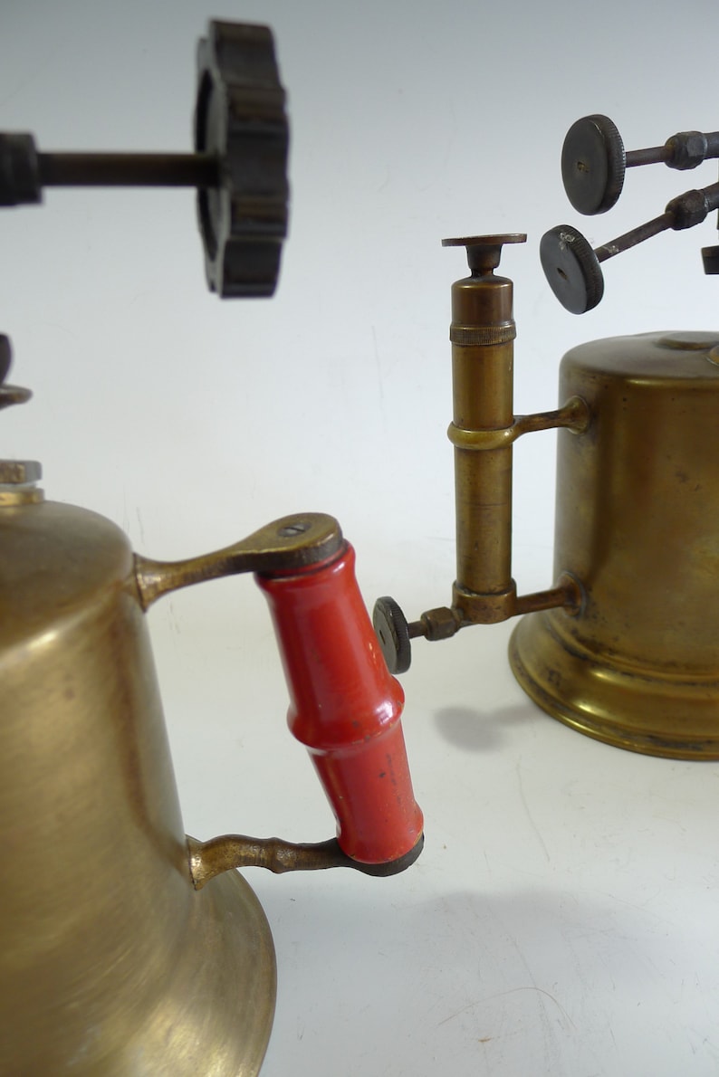 Antique Brass and Wood Blow Torches Etsy