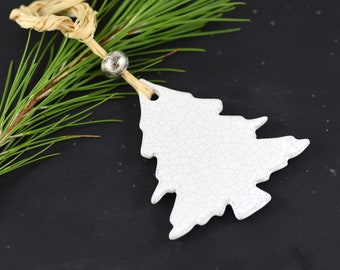 Cracked white Christmas tree, christmas decor tree