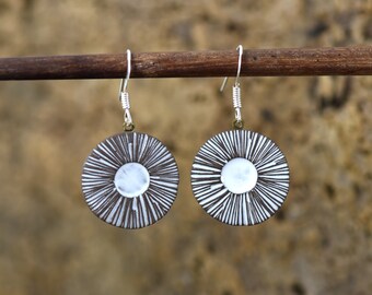 graphic earrings in ceramic and silver 925, small model