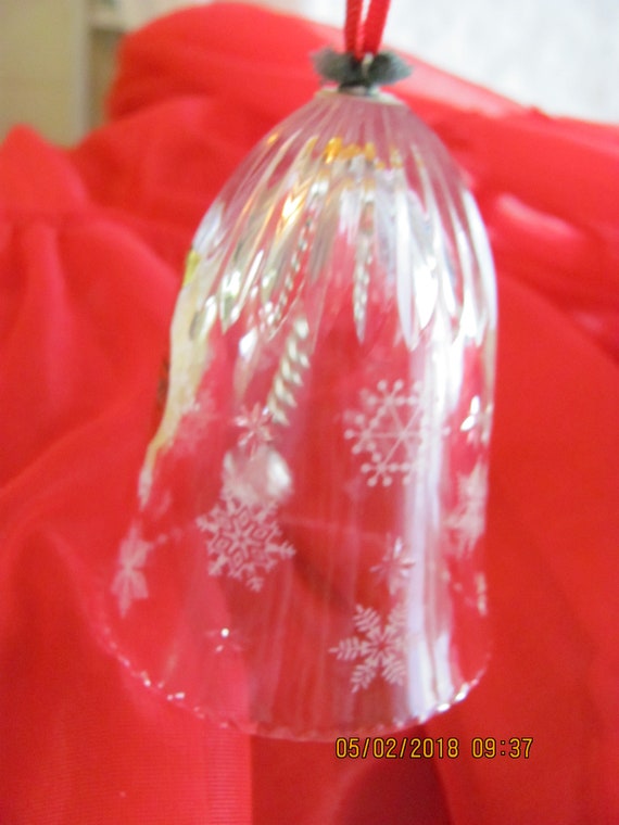 Webb Corbett Hand Made in England Crystal Bell Christmas Ornament