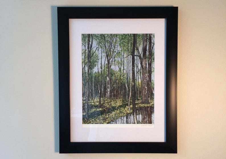 Natchez Trace Woods-8 x 10\u201d Ltd Ed Giclee print of original painting in 13 x 16\u201d frame