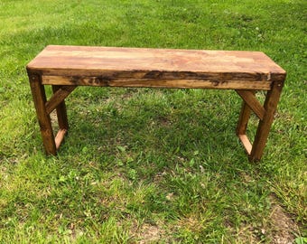 Rustic pine bench