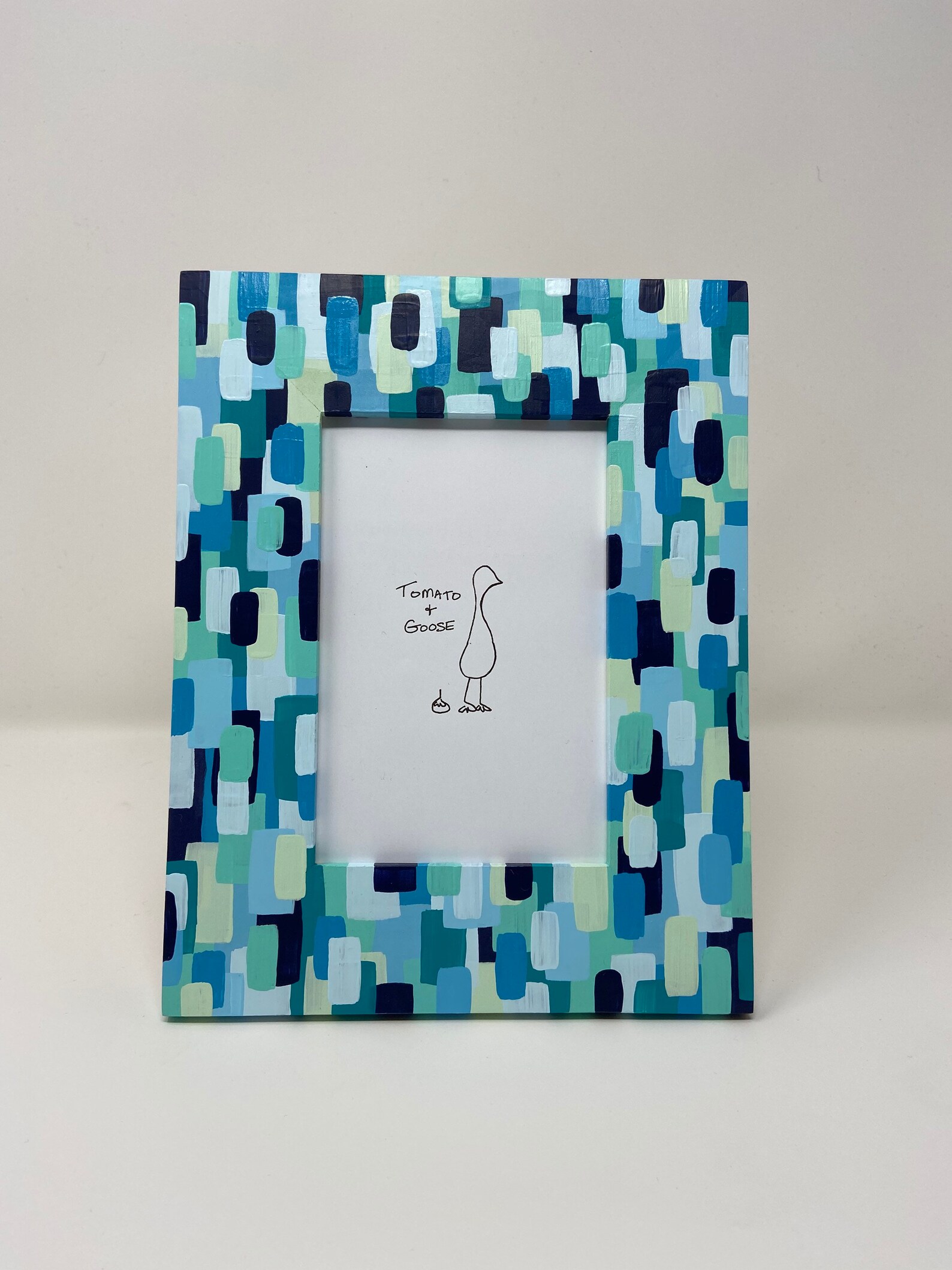 Aqua Mosaic Frame. Blues, Aqua, and Green. Picture Frame Gift. Etsy