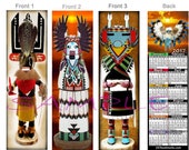 KACHINA Doll 2021 CALENDAR BOOKMARK, You get All 3 (2 Sizes offered)Book Mark Card American Art Apache Dancer Indian Artist Keepsake