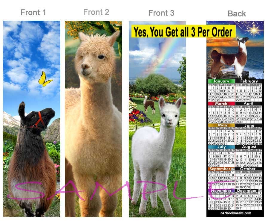 LLAMA 2021 CALENDAR BOOKMARK You get All 3 2 Sizes offered | Etsy
