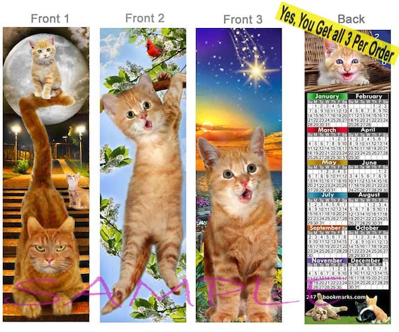 Cat Bookmark 10 Images To Choose From * GINGER CATS by UK artist