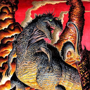 Kaiju Rising Poster, SIGNED 11x17 Horror Monster Story Art Print