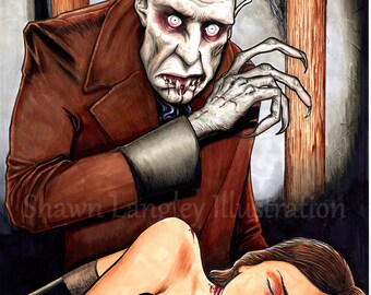 horrorscifi art, original creation by Shawn Langley Satishva SIGNED 11x17 print