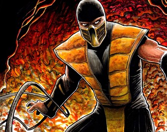 Scorpion - SIGNED 11x17 Mortal Kombat Art Print by Shawn Langley