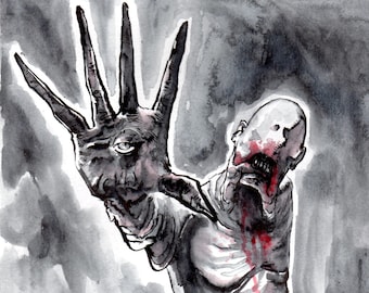 horrorscifi art, original creation by Shawn Langley Satishva SIGNED 11x17 print